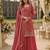 Peach chinon semi stitched suit with embroidery & sequence work