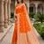 Orange soft silk blend saree with zari weaving meenakari design