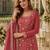 Peach chinon semi stitched suit with embroidery & sequence work