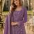 Lavender chinon semi stitched suit with embroidery & sequence work