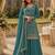 Blue chinon semi stitched suit with embroidery & sequence work