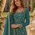 Blue chinon semi stitched suit with embroidery & sequence work