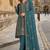 Teal blue silk suit with embroidery & Sequin work
