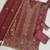 Wine silk suit with embroidery & Sequin work