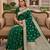 Sea green soft silk blend saree with zari weaving meenakari design