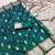 Sea green soft silk blend saree with zari weaving meenakari design