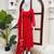 Red elegant chinnon silk blend anarkali suit set