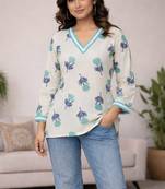 Off white cotton printed kurti