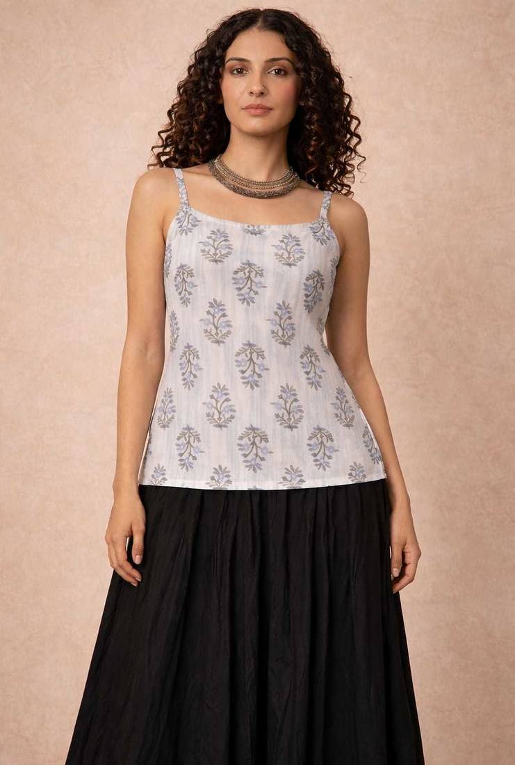 Grey cotton corset kurti
