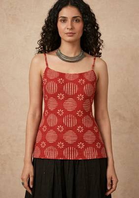 Red cotton corset kurti 1