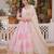 Pink sequins zari embroidered russian silk anarkali gown with dupatta