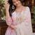 Pink sequins zari embroidered russian silk anarkali gown with dupatta