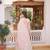 Pink sequins zari embroidered russian silk anarkali gown with dupatta