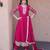 Pink sequins zari embroidered faux blooming anarkali gown set