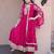 Pink sequins zari embroidered faux blooming anarkali gown set