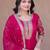Pink sequins zari embroidered faux blooming anarkali gown set