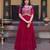 Pink sequins zari embroidered russian silk anarkali gown