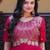 Pink sequins zari embroidered russian silk anarkali gown