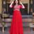 Red sequins zari embroidered russian silk anarkali gown