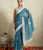 Floral printed silk blend ready to wear saree