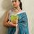 Floral printed silk blend ready to wear saree