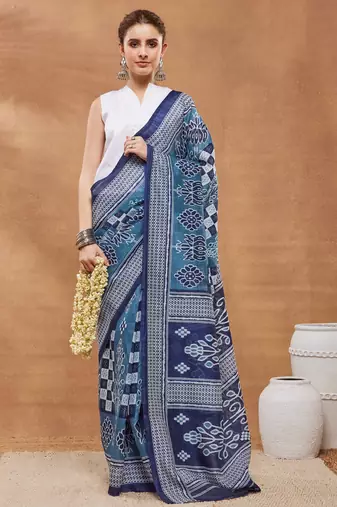 Checked silk bland ready to wear saree