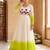 Green thread embroidered star georgette anarkali gown