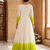 Green thread embroidered star georgette anarkali gown