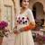 Orange thread embroidered star georgette anarkali gown