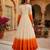 Orange thread embroidered star georgette anarkali gown