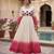 Pink thread embroidered star georgette anarkali gown