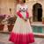 Pink thread embroidered star georgette anarkali gown