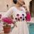 Pink thread embroidered star georgette anarkali gown