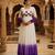 Purple thread embroidered star georgette anarkali gown