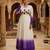 Purple thread embroidered star georgette anarkali gown