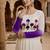 Purple thread embroidered star georgette anarkali gown