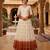 Orange sequins embroidered silver crunchy anarkali gown