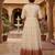 Orange sequins embroidered silver crunchy anarkali gown