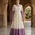 Purple sequins embroidered silver crunchy anarkali gown