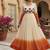 Orange thread embroidered star georgette anarkali gown