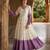 Purple sequins embroidered silver crunchy anarkali gown