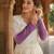 Purple sequins embroidered silver crunchy anarkali gown