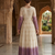 Purple sequins embroidered silver crunchy anarkali gown