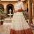 Orange sequins embroidered silver crunchy anarkali gown