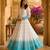 Sky blue sequins embroidered silver crunchy anarkali gown