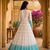 Sky blue sequins embroidered silver crunchy anarkali gown