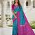 Sea green art silk ikkat and patola weaving concept saree & contrast blouse