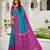 Sea green art silk ikkat and patola weaving concept saree & contrast blouse