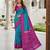 Sea green art silk ikkat and patola weaving concept saree & contrast blouse