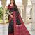 Black art silk ikkat and patola weaving concept saree & contrast blouse